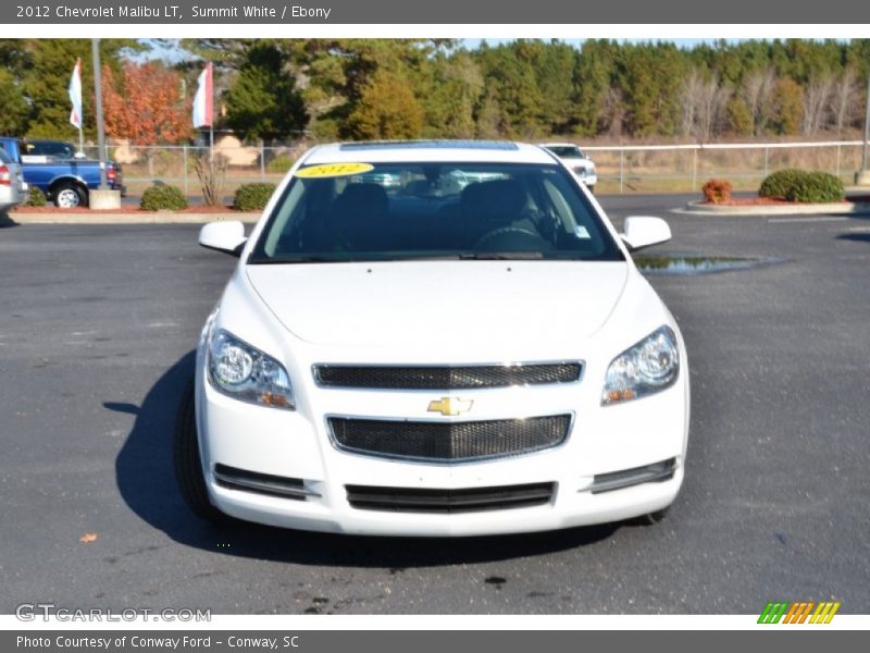 Summit White / Ebony 2012 Chevrolet Malibu LT