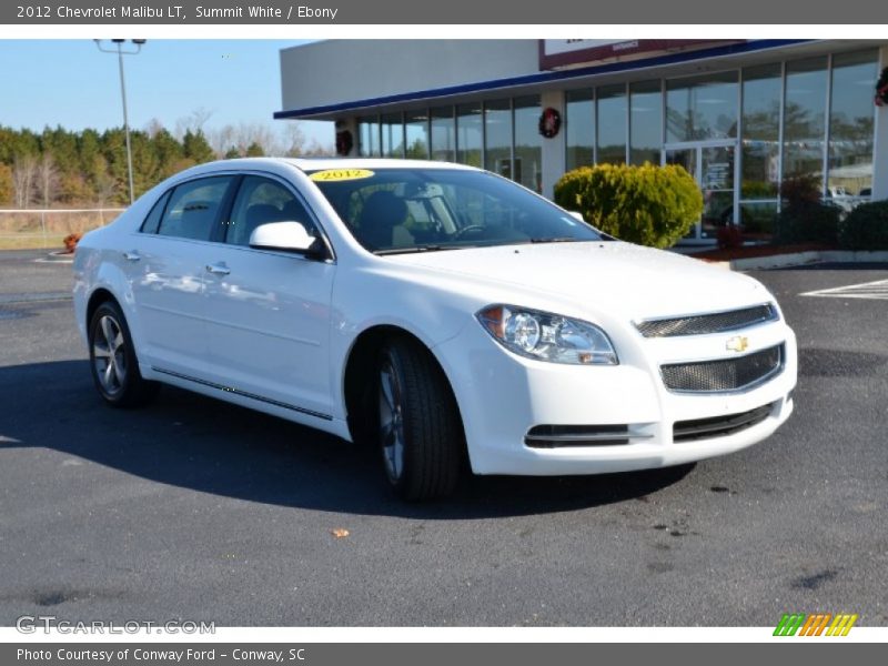 Summit White / Ebony 2012 Chevrolet Malibu LT