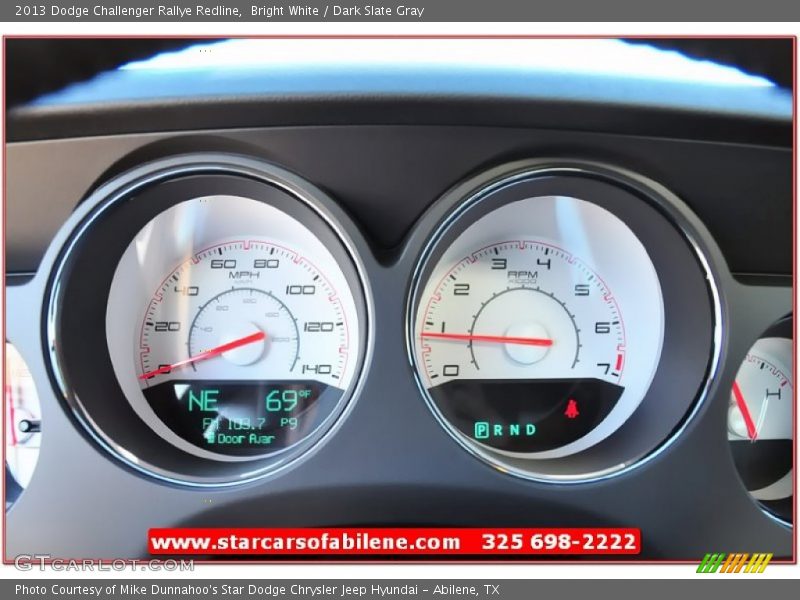 Bright White / Dark Slate Gray 2013 Dodge Challenger Rallye Redline