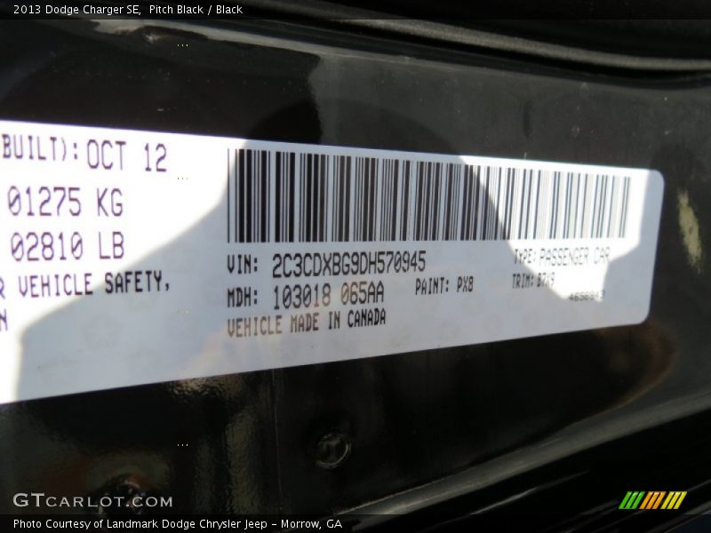 Pitch Black / Black 2013 Dodge Charger SE