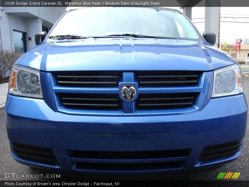 Marathon Blue Pearl / Medium Slate Gray/Light Shale 2008 Dodge Grand Caravan SE