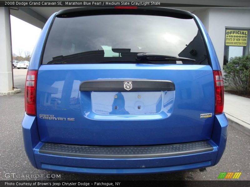 Marathon Blue Pearl / Medium Slate Gray/Light Shale 2008 Dodge Grand Caravan SE