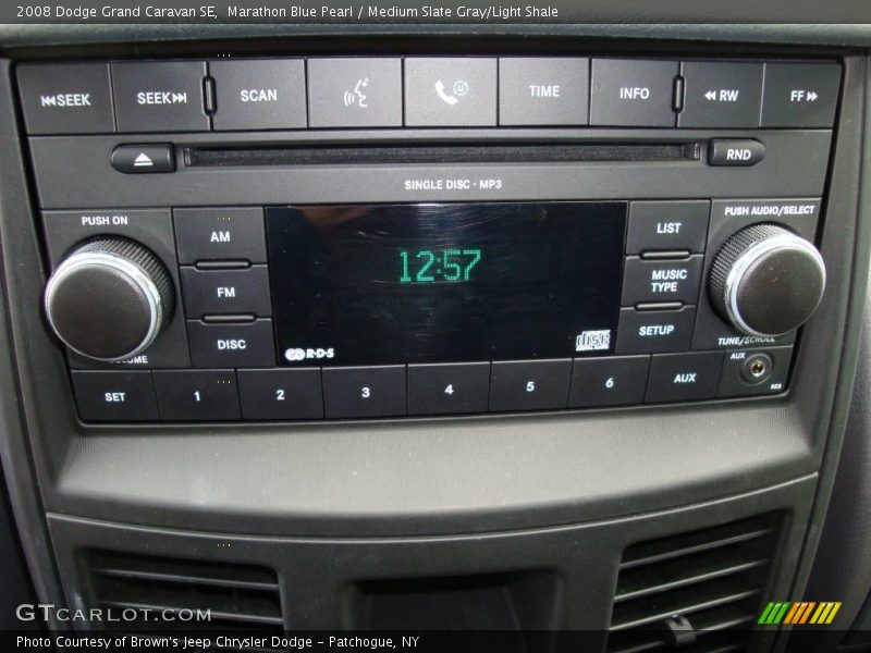 Marathon Blue Pearl / Medium Slate Gray/Light Shale 2008 Dodge Grand Caravan SE