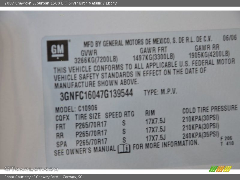 Silver Birch Metallic / Ebony 2007 Chevrolet Suburban 1500 LT