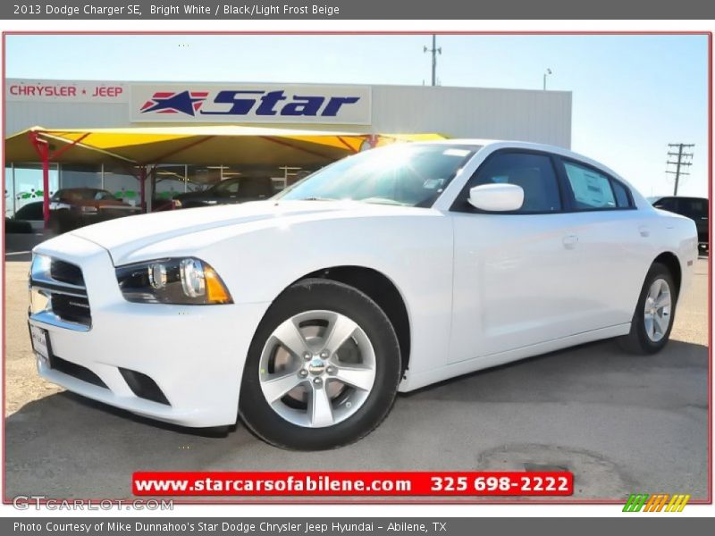 Bright White / Black/Light Frost Beige 2013 Dodge Charger SE