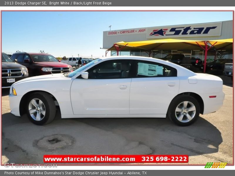 Bright White / Black/Light Frost Beige 2013 Dodge Charger SE