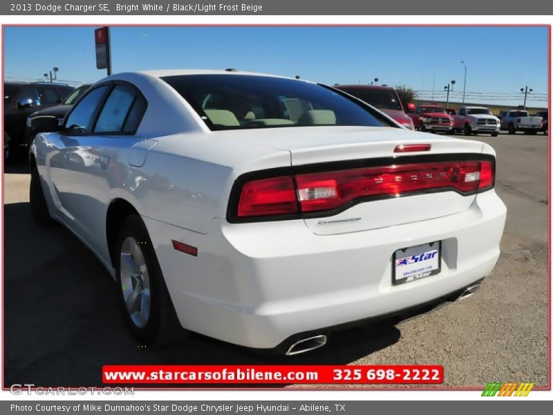 Bright White / Black/Light Frost Beige 2013 Dodge Charger SE