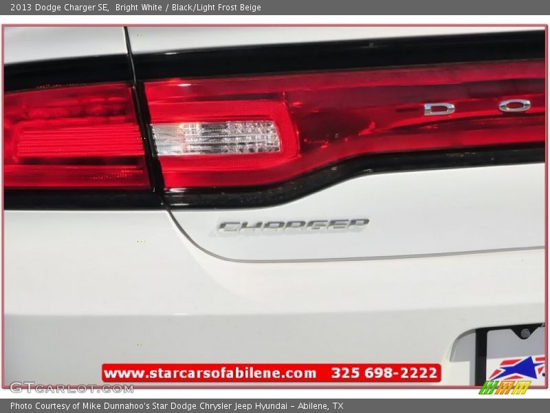 Bright White / Black/Light Frost Beige 2013 Dodge Charger SE