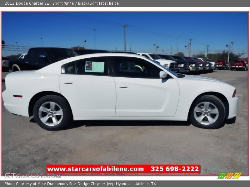 Bright White / Black/Light Frost Beige 2013 Dodge Charger SE