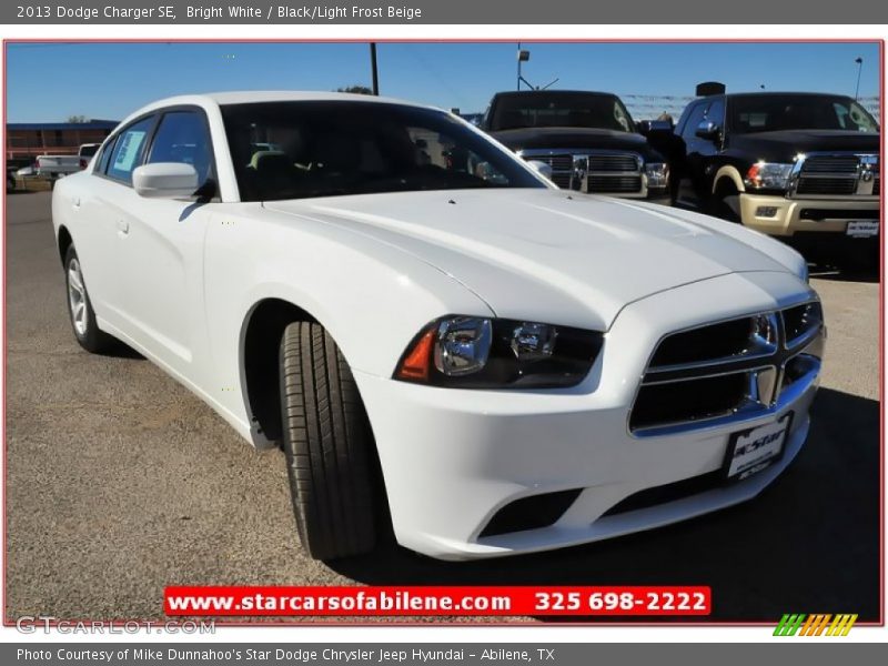 Bright White / Black/Light Frost Beige 2013 Dodge Charger SE