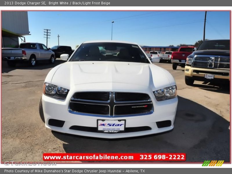 Bright White / Black/Light Frost Beige 2013 Dodge Charger SE