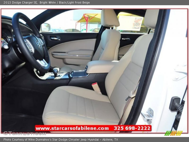 Bright White / Black/Light Frost Beige 2013 Dodge Charger SE