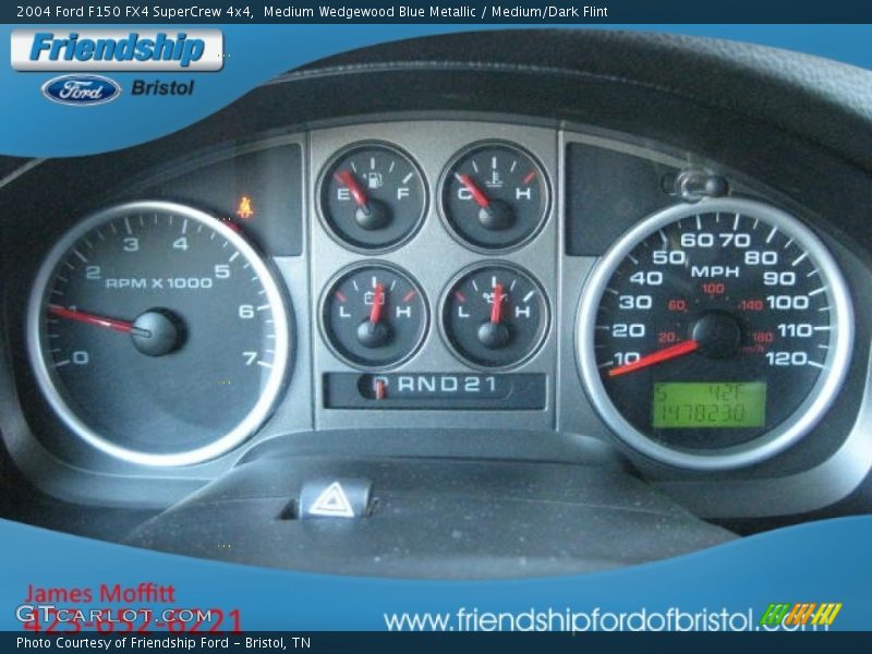 Medium Wedgewood Blue Metallic / Medium/Dark Flint 2004 Ford F150 FX4 SuperCrew 4x4