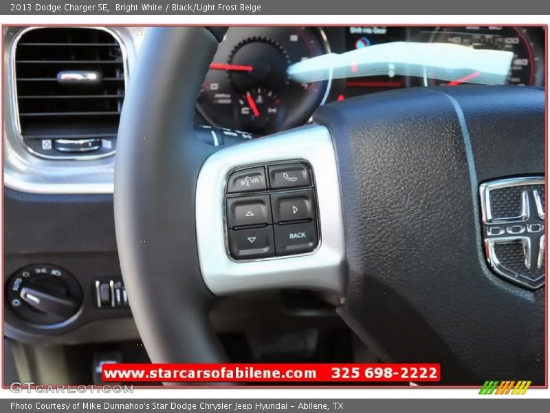 Bright White / Black/Light Frost Beige 2013 Dodge Charger SE