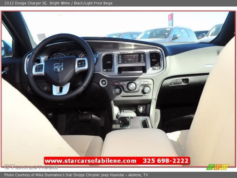 Bright White / Black/Light Frost Beige 2013 Dodge Charger SE