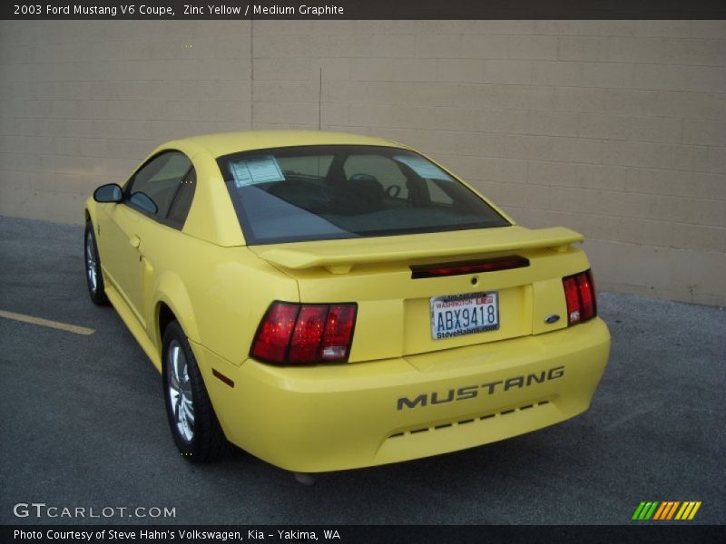 Zinc Yellow / Medium Graphite 2003 Ford Mustang V6 Coupe