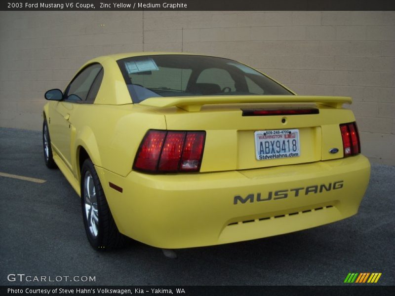 Zinc Yellow / Medium Graphite 2003 Ford Mustang V6 Coupe