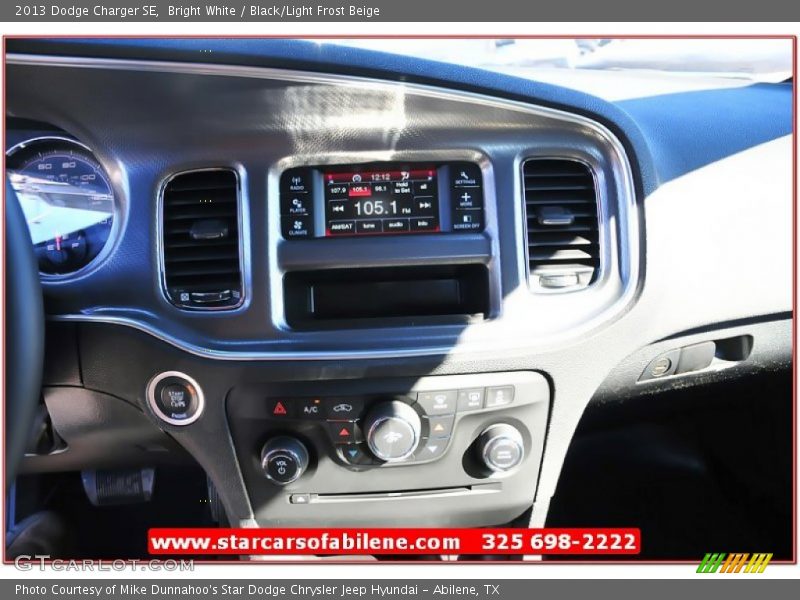 Bright White / Black/Light Frost Beige 2013 Dodge Charger SE