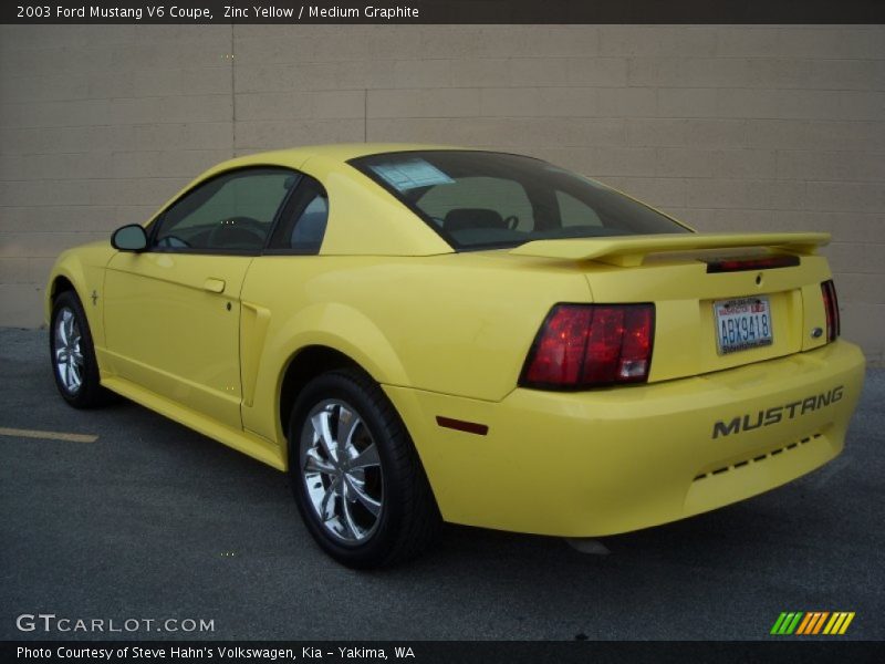 Zinc Yellow / Medium Graphite 2003 Ford Mustang V6 Coupe