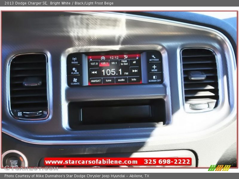 Bright White / Black/Light Frost Beige 2013 Dodge Charger SE