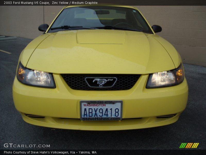 Zinc Yellow / Medium Graphite 2003 Ford Mustang V6 Coupe
