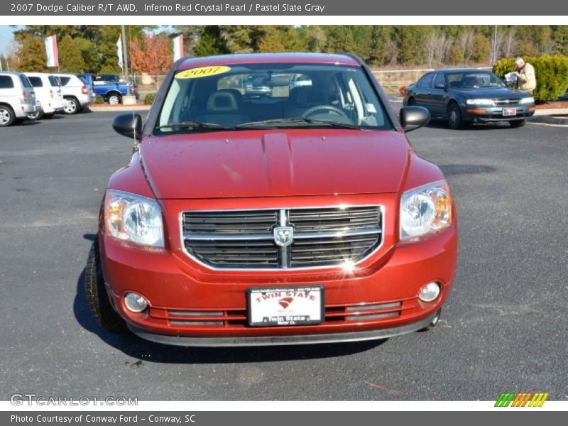 Inferno Red Crystal Pearl / Pastel Slate Gray 2007 Dodge Caliber R/T AWD