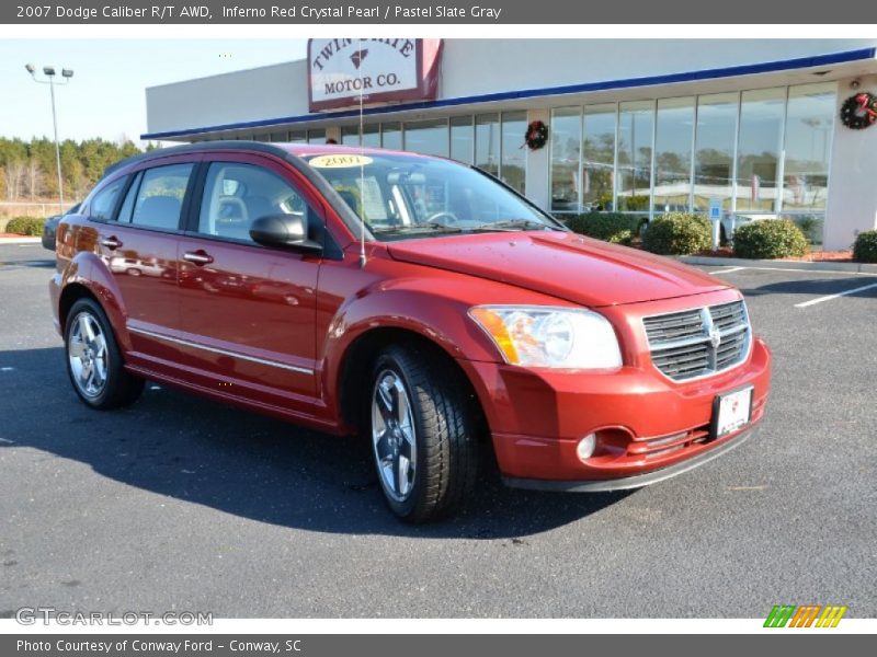 Inferno Red Crystal Pearl / Pastel Slate Gray 2007 Dodge Caliber R/T AWD