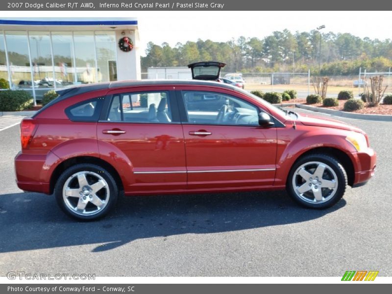 Inferno Red Crystal Pearl / Pastel Slate Gray 2007 Dodge Caliber R/T AWD