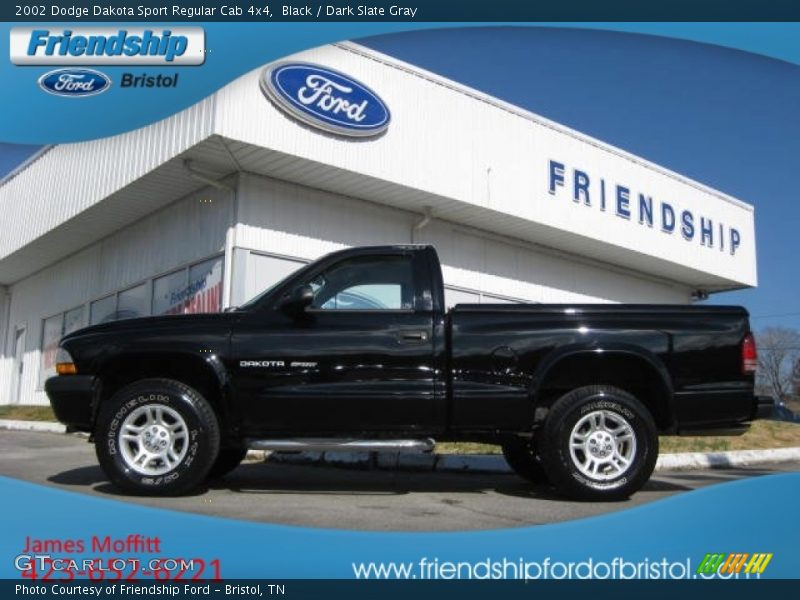 Black / Dark Slate Gray 2002 Dodge Dakota Sport Regular Cab 4x4