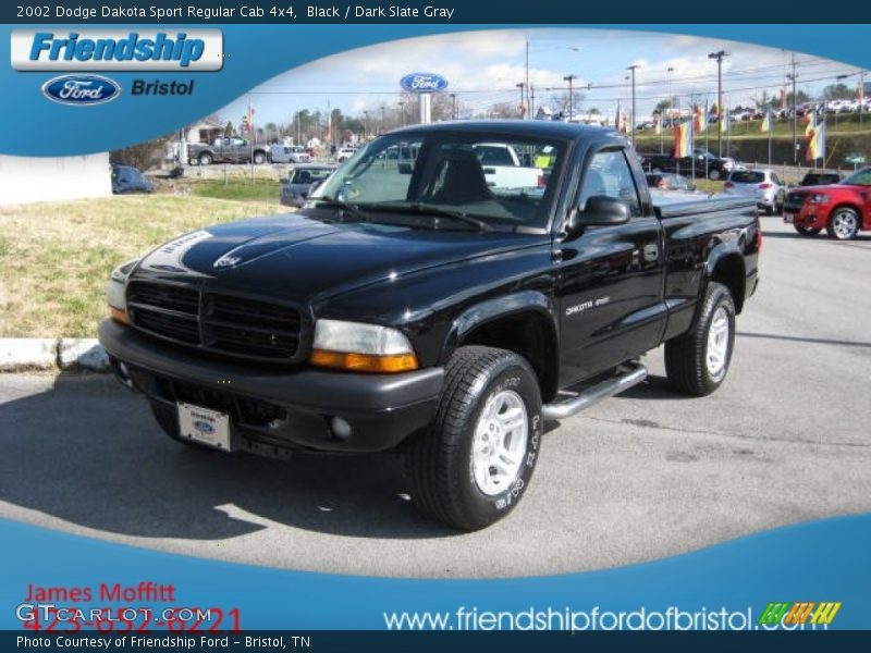 Black / Dark Slate Gray 2002 Dodge Dakota Sport Regular Cab 4x4