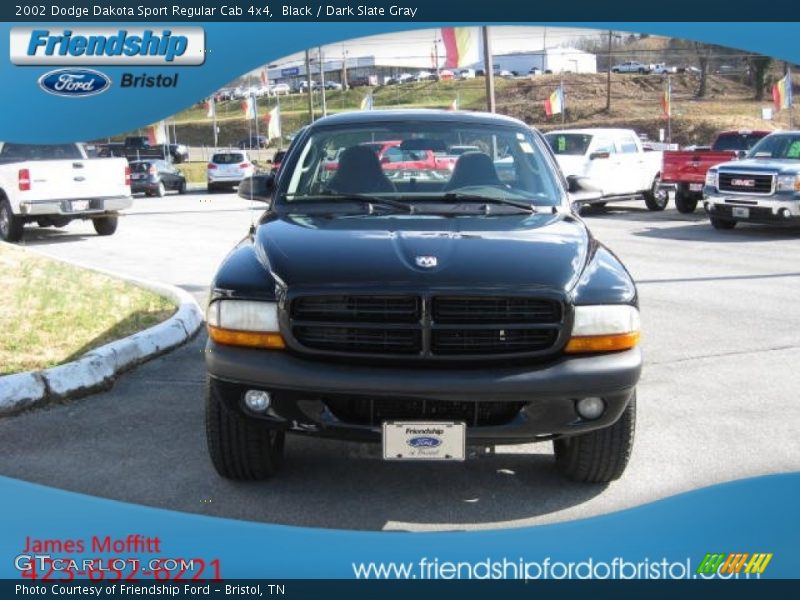 Black / Dark Slate Gray 2002 Dodge Dakota Sport Regular Cab 4x4