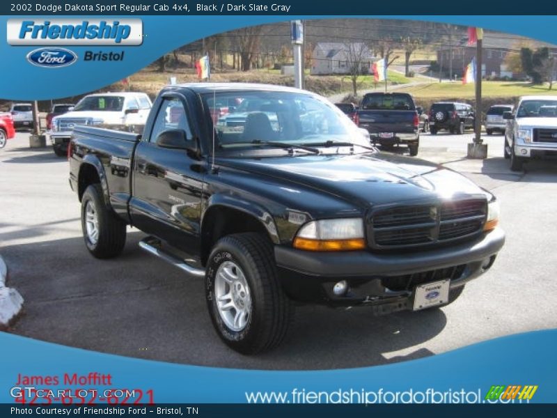 Black / Dark Slate Gray 2002 Dodge Dakota Sport Regular Cab 4x4