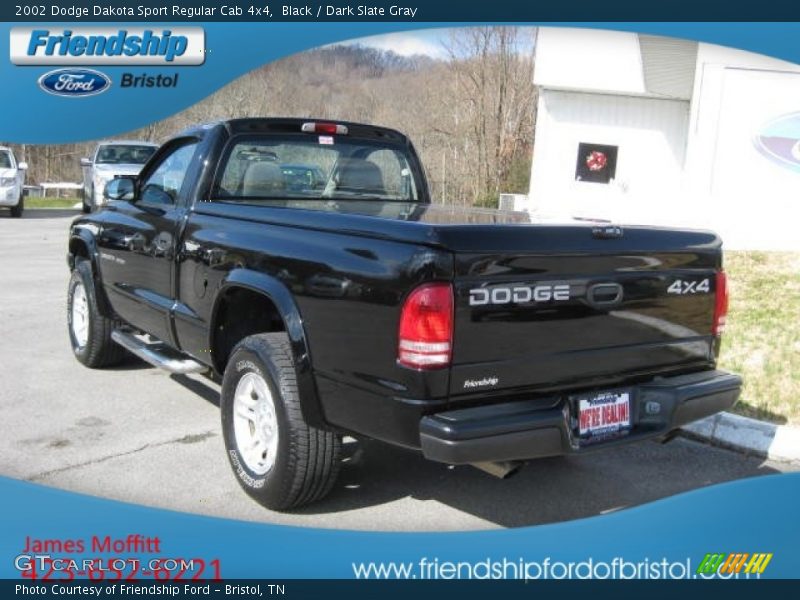 Black / Dark Slate Gray 2002 Dodge Dakota Sport Regular Cab 4x4