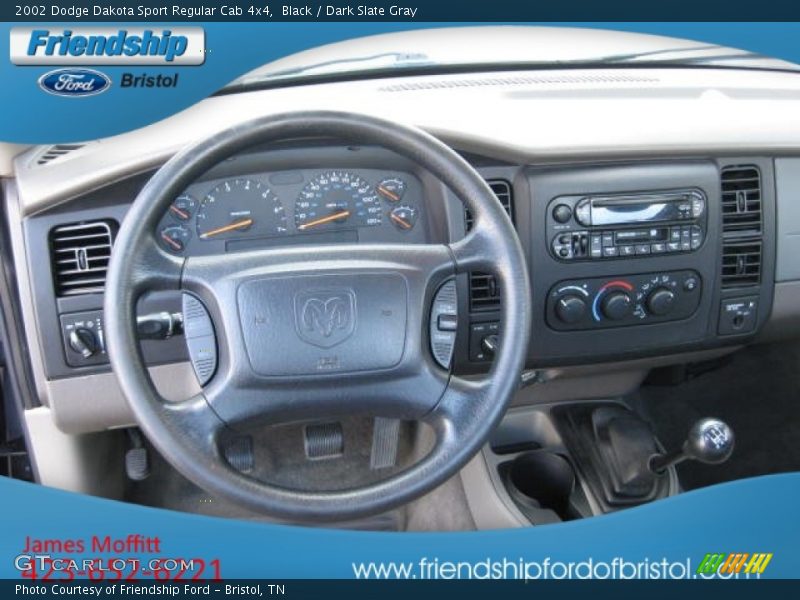 Black / Dark Slate Gray 2002 Dodge Dakota Sport Regular Cab 4x4