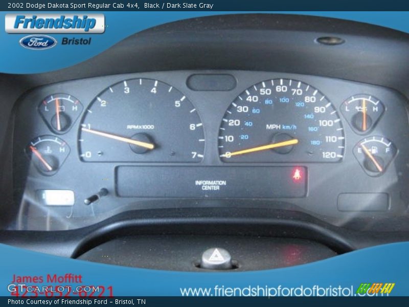 Black / Dark Slate Gray 2002 Dodge Dakota Sport Regular Cab 4x4