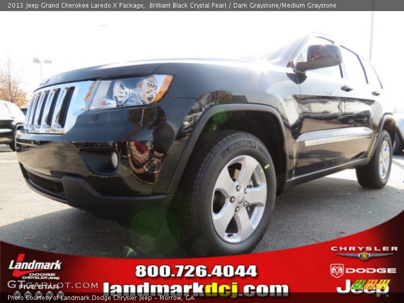 Brilliant Black Crystal Pearl / Dark Graystone/Medium Graystone 2013 Jeep Grand Cherokee Laredo X Package