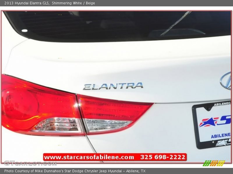 Shimmering White / Beige 2013 Hyundai Elantra GLS