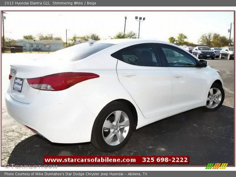 Shimmering White / Beige 2013 Hyundai Elantra GLS