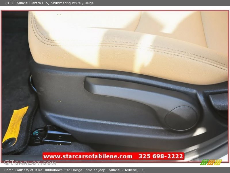 Shimmering White / Beige 2013 Hyundai Elantra GLS