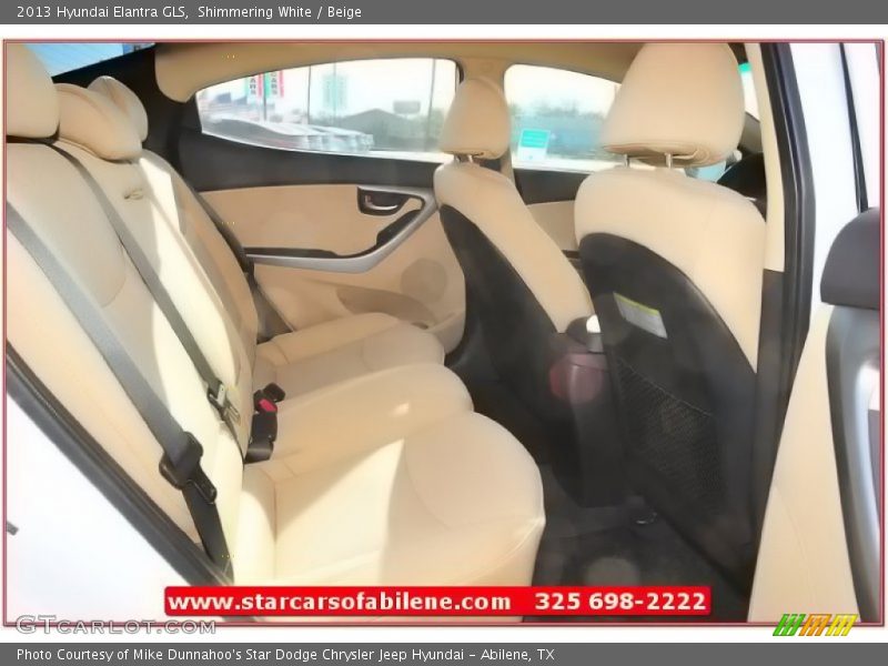Shimmering White / Beige 2013 Hyundai Elantra GLS