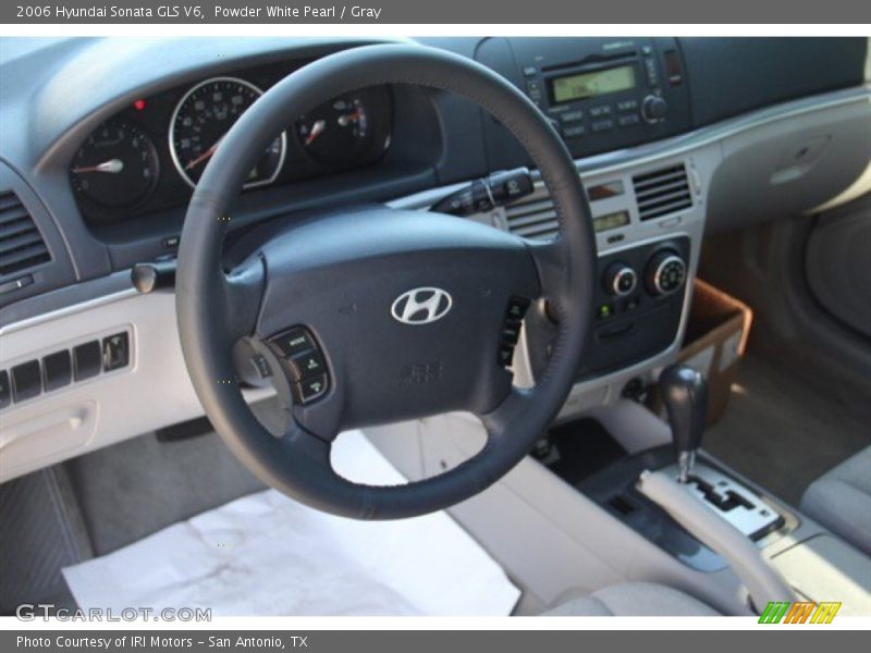 Powder White Pearl / Gray 2006 Hyundai Sonata GLS V6