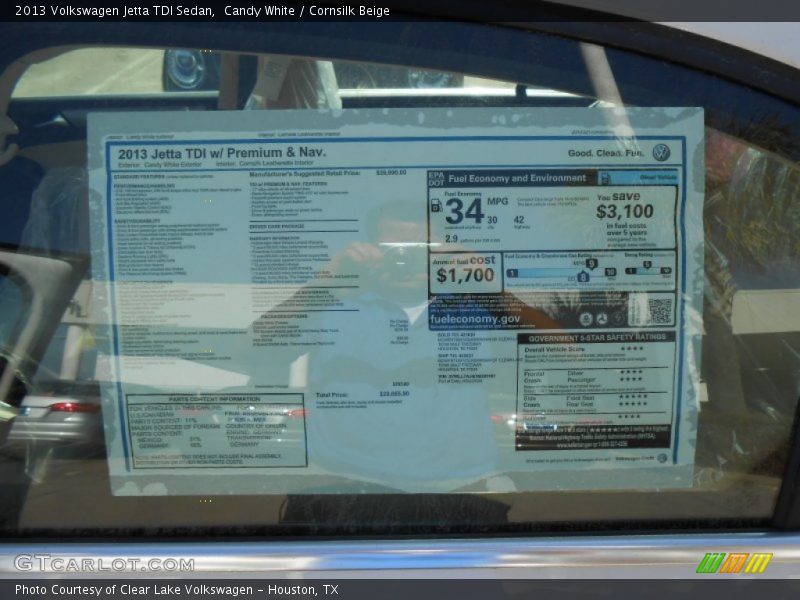 Candy White / Cornsilk Beige 2013 Volkswagen Jetta TDI Sedan