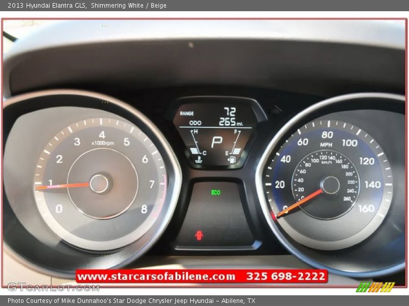 Shimmering White / Beige 2013 Hyundai Elantra GLS