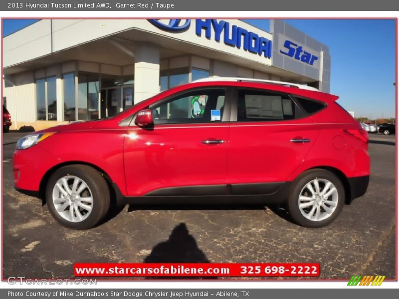 Garnet Red / Taupe 2013 Hyundai Tucson Limited AWD