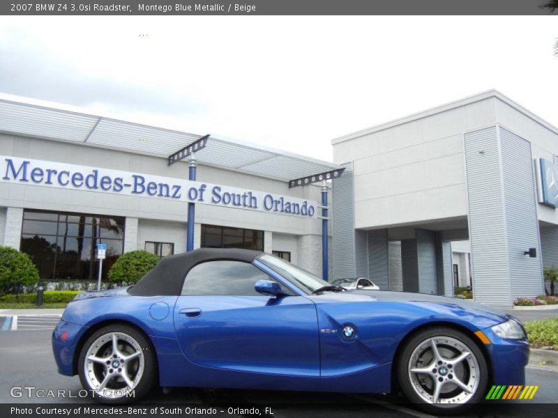 Montego Blue Metallic / Beige 2007 BMW Z4 3.0si Roadster