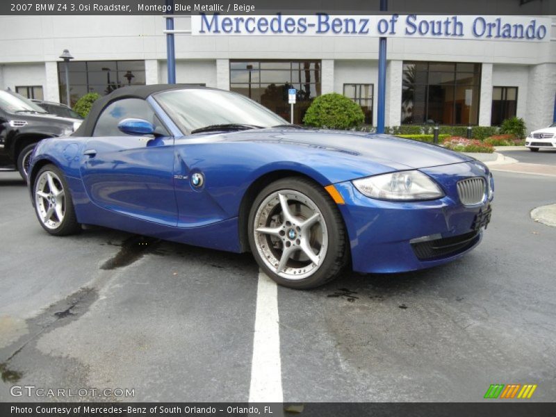 Montego Blue Metallic / Beige 2007 BMW Z4 3.0si Roadster