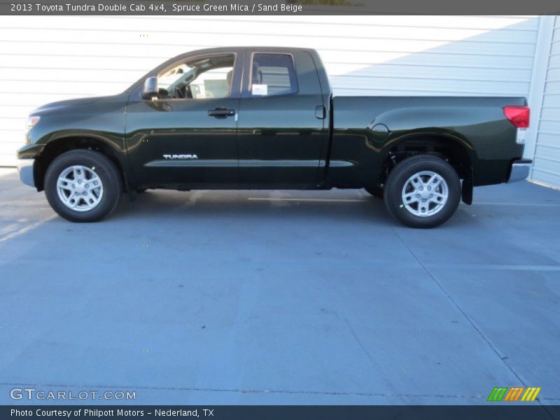 Spruce Green Mica / Sand Beige 2013 Toyota Tundra Double Cab 4x4