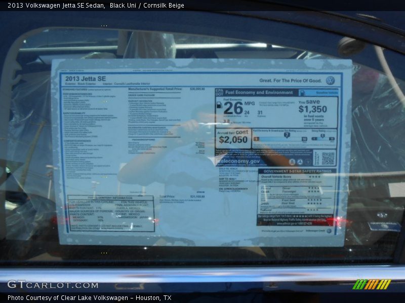 Black Uni / Cornsilk Beige 2013 Volkswagen Jetta SE Sedan