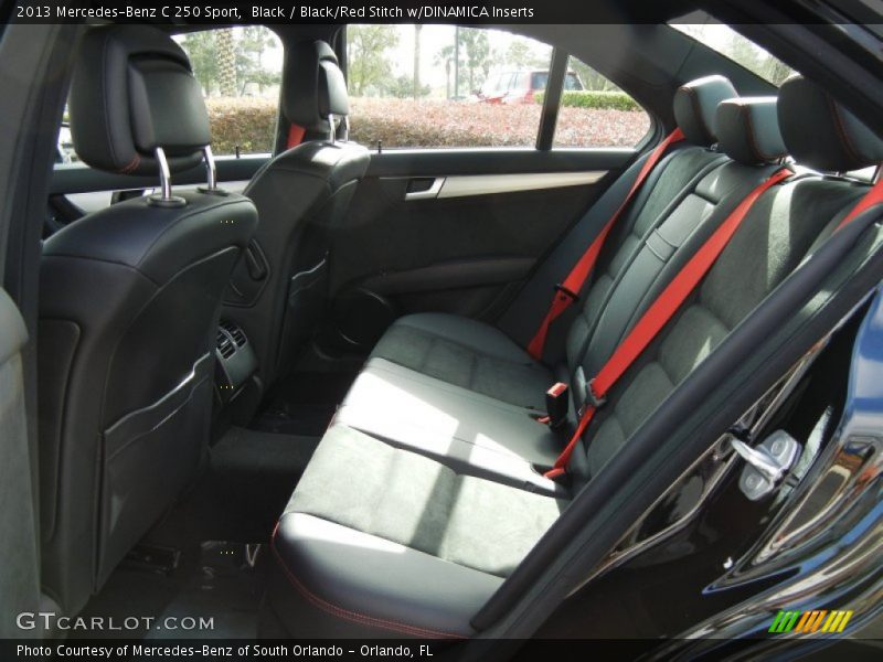 Black / Black/Red Stitch w/DINAMICA Inserts 2013 Mercedes-Benz C 250 Sport