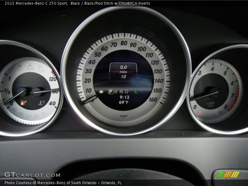 Black / Black/Red Stitch w/DINAMICA Inserts 2013 Mercedes-Benz C 250 Sport